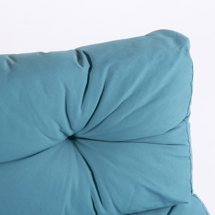 Sofa de pales y cojines asiento y respaldo turquesa - Pack 2 unidades
