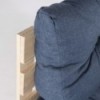 Sofá de palés con sus cojines asiento y respaldo Olefin azul
