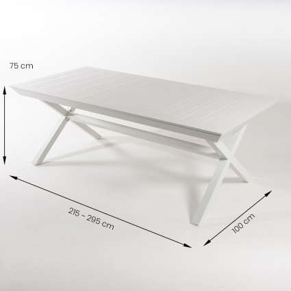 Table d'exterieur avec pieds en X extensible 215-295 Laver