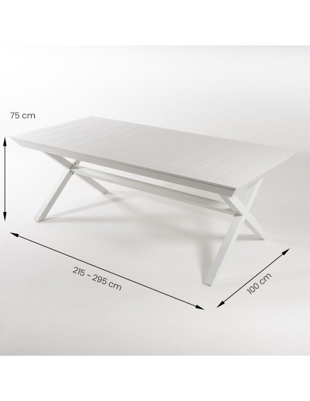 Table d'exterieur avec pieds en X extensible 215-295 Laver