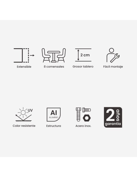 Table d'exterieur avec pieds en X extensible 215-295 Laver