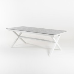 Exterior do exterior Tabela 215-295 com pes em X Silver-Laver