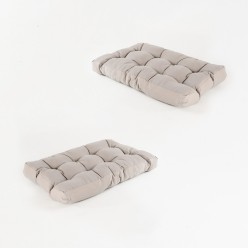 pack de 2 almofadas de assento para palete Lux Color Cappuccino Repelente de agua Tamanho 80x120x16 cm 2