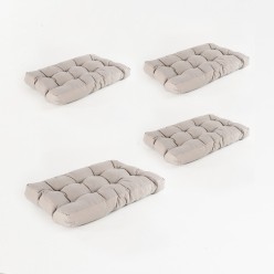 pack de 4 almofadas de assento para paletes Lux Color Cappuccino Repelente de agua Tamanho 80x120x16 cm 2