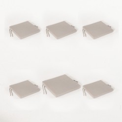 Pack de 6 almofadas para cadeira de jardim cappuccino lux repelente de agua e removivel Tamanho 44x44x5 cm 2