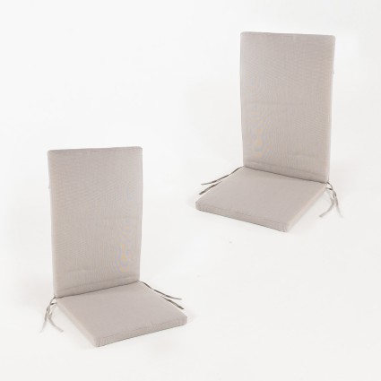 Pack com 2 almofadas para cadeira reclinavel jardim lux cappuccino cor repelente de agua e removivel Tamanho 114x48x5 cm