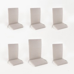Pack de 6 almofadas de poltrona reclinaveis ??de jardim cappuccino lux repelentes de agua e removiveis Tamanho 114x48x5 cm 2