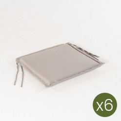 Pack de 6 almofadas de assento para cadeiras dobraveis ??de jardim coloridas cappuccino lux e removivel Tamanho 40x42x3 cm