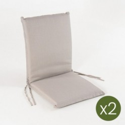 Coussin de position de chaise en teck pour jardin lux cappuccino - Pack 2 unités