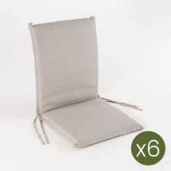 Coussin de position chaise en teck pour jardin lux cappuccino - Pack 6 unités
