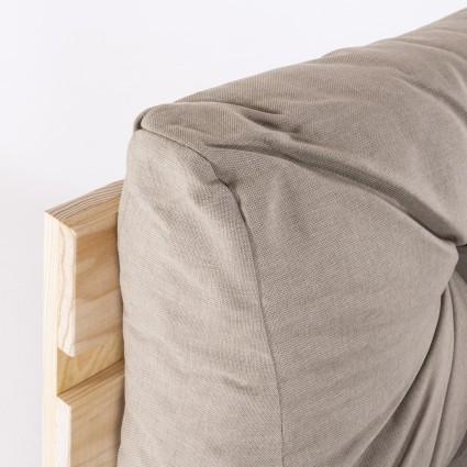 Sofa de palets y cojines asiento y respaldo olefin marron tostado - Pack 2 unidades