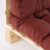 Sofá de paletes e assento e encosto em olefina vermelha - Pack de 4 unidades