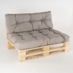 Canapé palette avec coussins d'assise et de dossier Lux capuccino