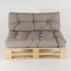 Sofá de palets y cojines asiento y respaldo Lux capuccino - Pack 2 unidades