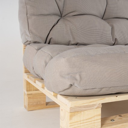 Sofa de pales y cojines asiento con respaldo Lux capuccino - Pack 4 unidades