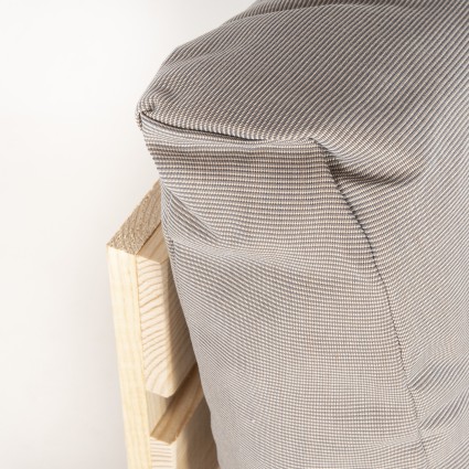 Sofa de pales y cojines asiento con respaldo Lux capuccino - Pack 4 unidades