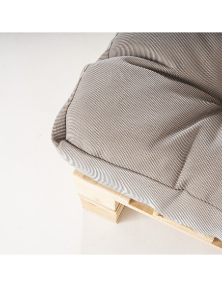 Sofa de pales y cojines asiento con respaldo Lux capuccino - Pack 4 unidades