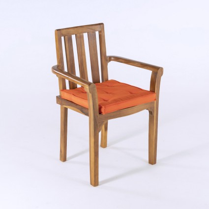 Pack de 6 almofadas laranja para cadeiras de jardim repelente de agua tamanho 42x42x5 cm