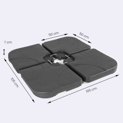 Base de parasol 4 piezas rellenables