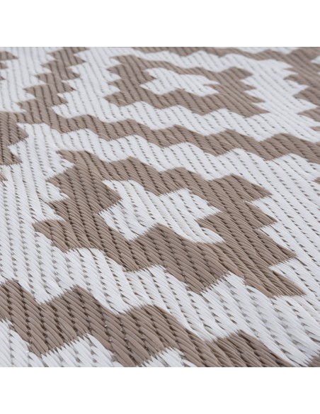 alfombra para jardin 90x150 cm nirvana color blanco y taupe