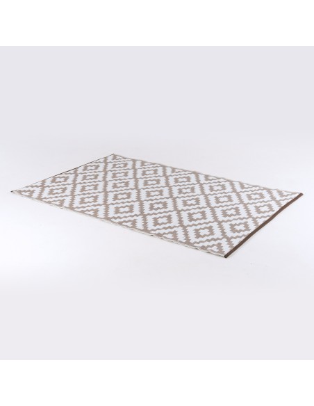 alfombra de jardin 120x180 cm nirvana color blanco y taupe