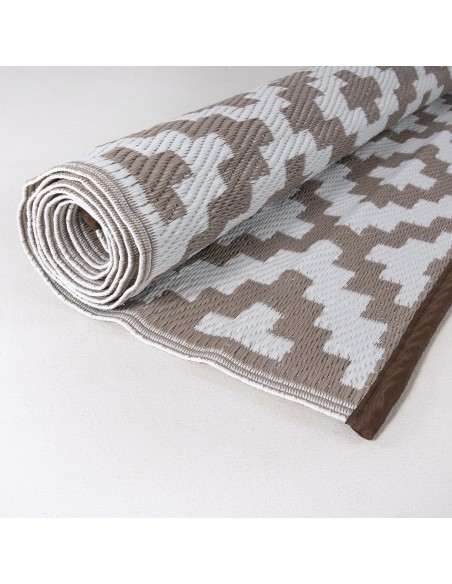 alfombra de jardin 120x180 cm nirvana color blanco y taupe