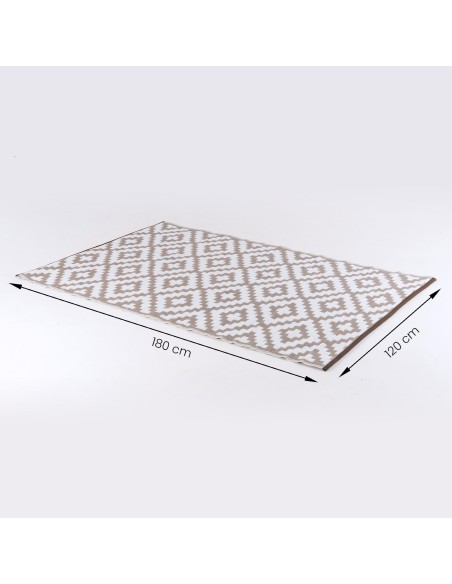 alfombra de jardin 120x180 cm nirvana color blanco y taupe