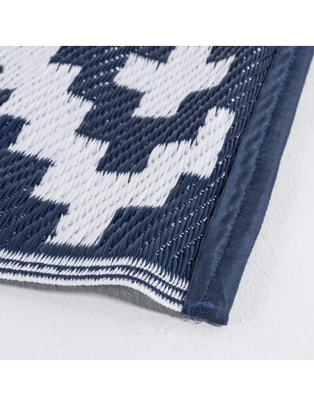 Alfombra de exterior 150x240 cm Nirvana color blanco y azul oscuro