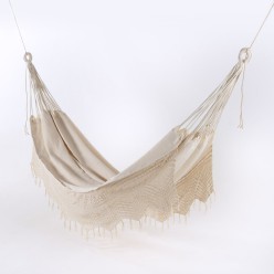 Hamaca de algodon para jardin color beige