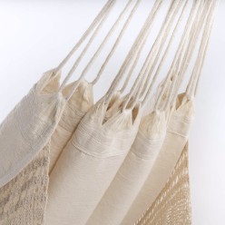 Hamaca de algodon para jardin color beige 2
