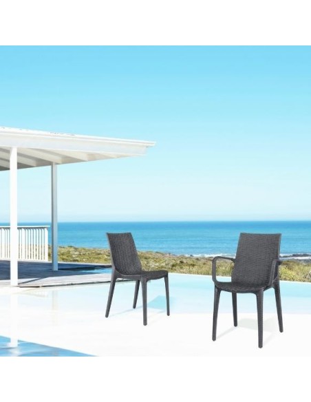 Sillón para jardín de resina en color Antracita