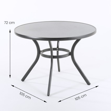 Ensemble table de terrasse et 4 fauteuils en aluminium anthracite