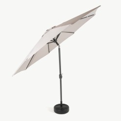Parasol exterieur fixe rond 300 cm gris clair 2