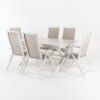Conjunto para exterior de mesa extensible 170-240 y 6 sillones reclinables y plegables laver