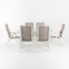 Conjunto para exterior de mesa extensible 170-240 y 6 sillones reclinables y plegables laver
