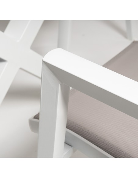 Conjunto de jardin de mesa extensible 215-295 y 8 sillones reclinables Laver