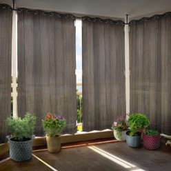 Paños de cortina de exterior 220 x137 cm Gris claro - 2 unidades