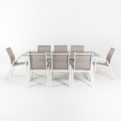 Conjunto Exterior de Tabela Extensivel 215-295 e 8 Poltronas Reforcadas Laver 2
