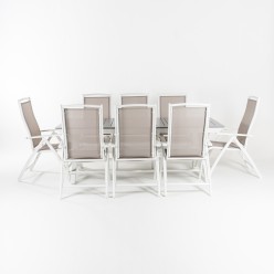 Conjunto Exterior de Tabela Extensivel 215-295 e 8 Cadeiras de Posicao de Laver 2
