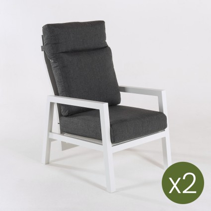 Laver-Pack 2 chaises longues inclinables