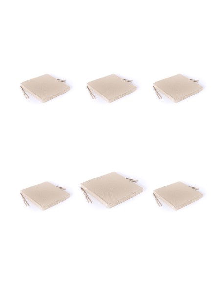 Cojin de exterior textilene arena - Pack 6 unidades
