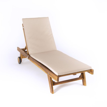 Almofada para espreguicadeira em textilene cor de areia Tecido resistente a manchas Removivel Tamanho 196x60x5 cm