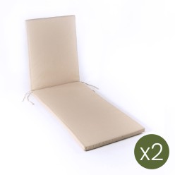 Cojin para tumbona de piscina textilene arena - Pack 2 unidades