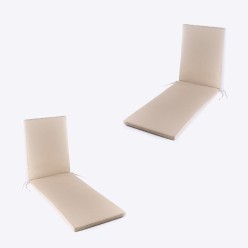 pack de 2 almofadas para espreguicadeira em textilene cor de areia Tecido resistente a manchas Removivel Tamanho 196x60x5 cm 2
