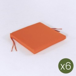 Coussin d'extérieur orange standard - Pack 6 unités