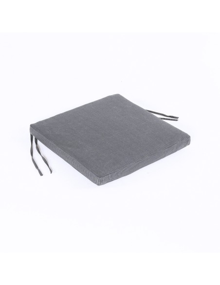 Almofada de assento para cadeiras e poltronas de jardim color lux antracite Removivel e repelente de agua Tamanho 44x44x5 cm