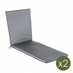 Almofada para espreguiçadeira de jardim textilene preto - Pacote 2 unidades