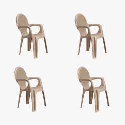 Sillon de resina color Arena para jardin - Pack 4 unidades 2