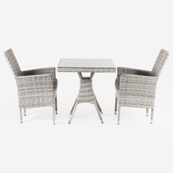 Conjunto mesa y sillones jardin apilables Are 2