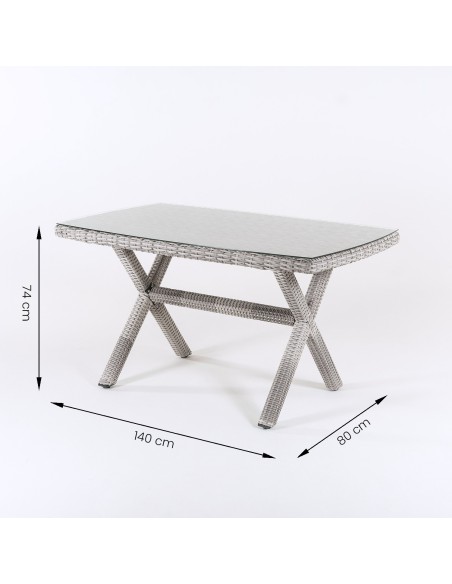 Table de terrasse haut de gamme avec verre Are 140